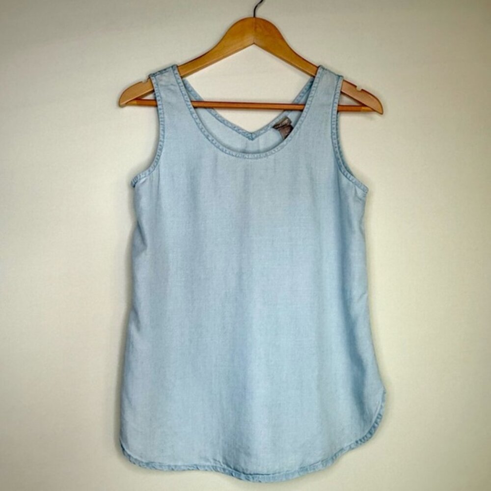 Chico’s Convertible Denim Tank – Light Coastal Wash – Size 00 – NWT